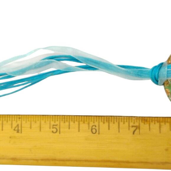 ART GLASS PENDANT NECKLACE ROPE CIRCLE HEART SWIRL GLITTER HANDMADE - Picture 6 of 15